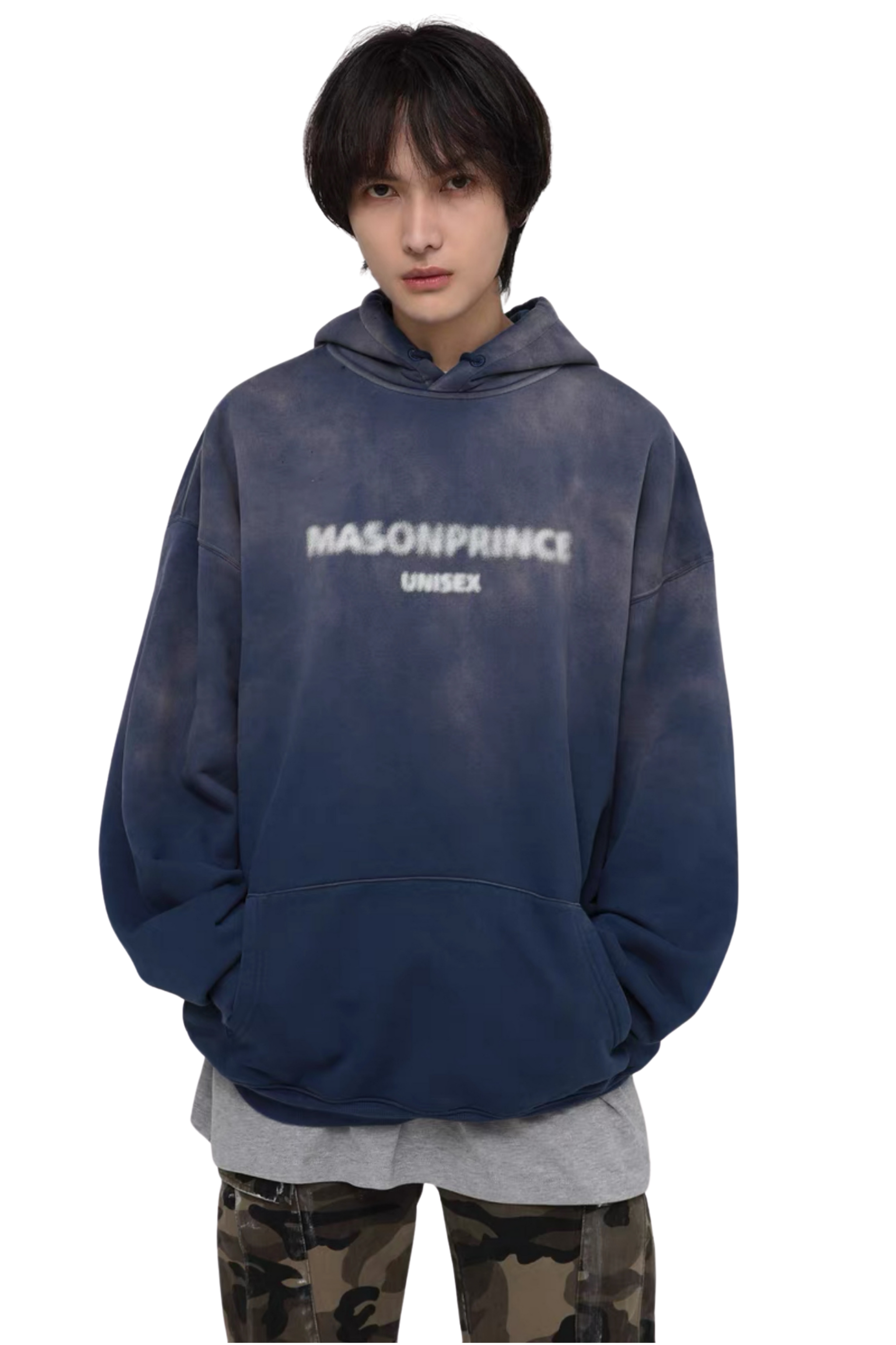 เสื้อฮู้ดหนามีโลโก้ซีดจาง Masonprince