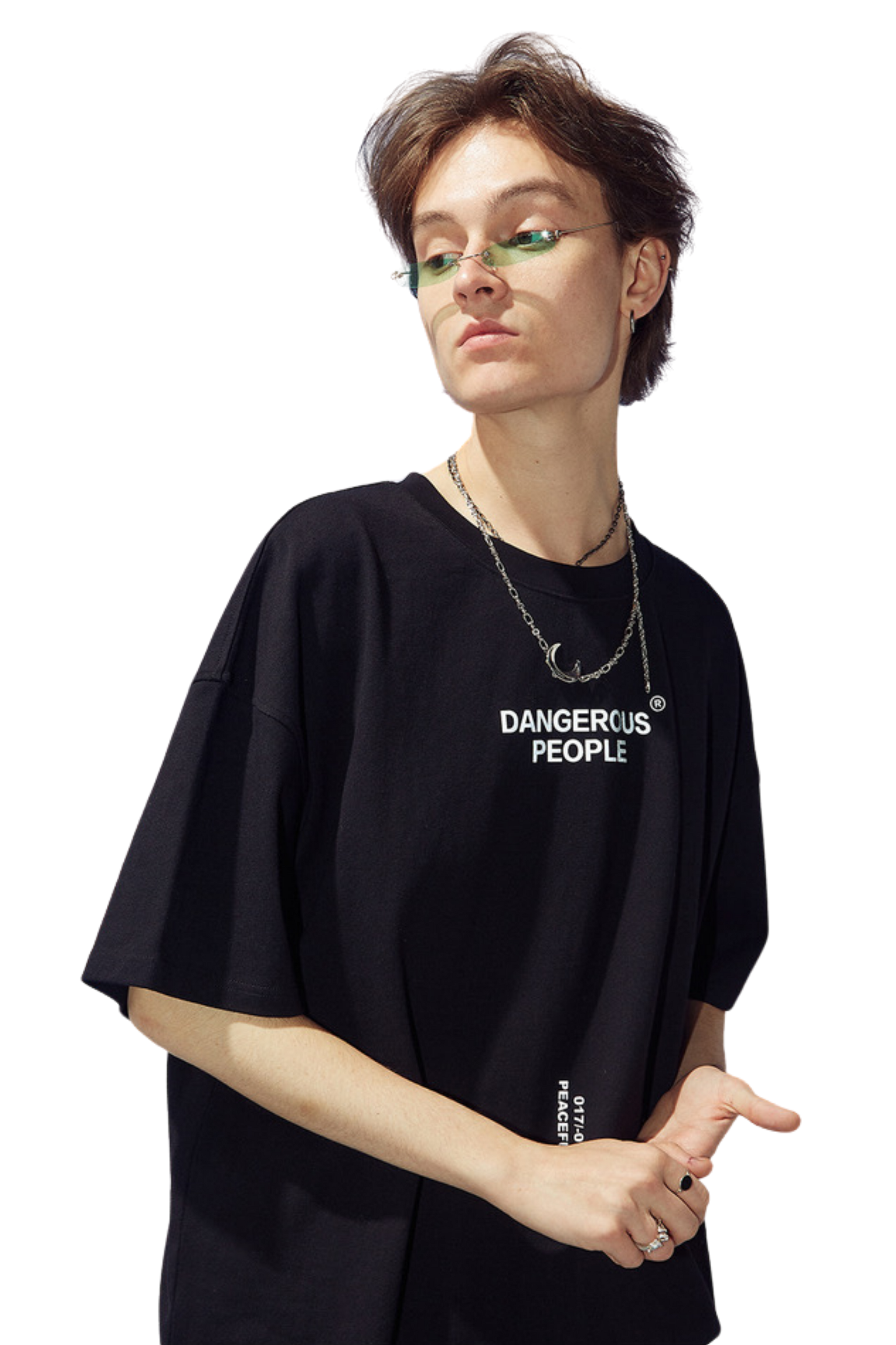 Dangerous People Reflective Wording Tee